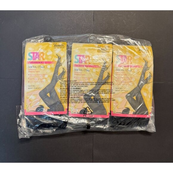 SPANX Accessories - Center Stage Black Patterned Shaping Tights Star Power by SPANX. Bundle of 3.